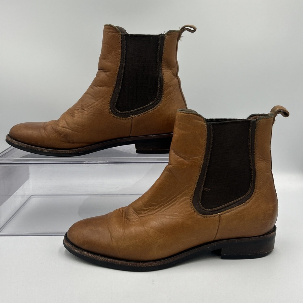 Thursday Boot Co Duchess Chelsea Leather Boots Tan Women's Size 5.5